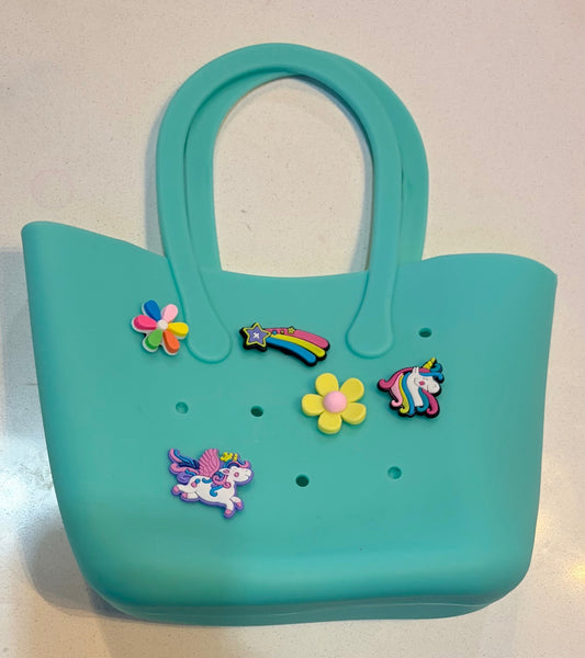 Teal Silicone Croc Bag