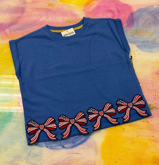 Bow Patch Hem Dolman Top