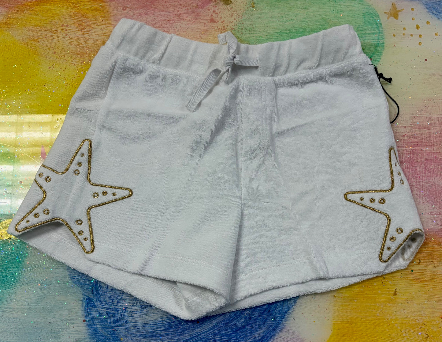Starfish Embroidered Terry Shorts