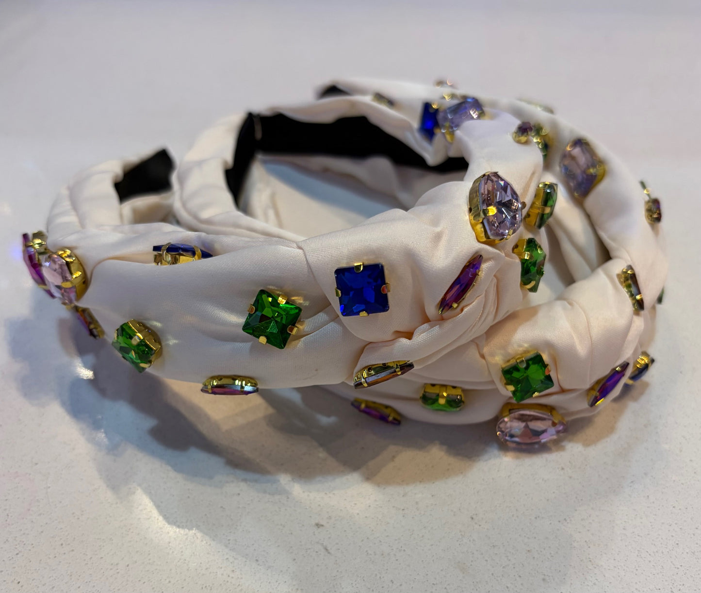 White Gemstone Headband