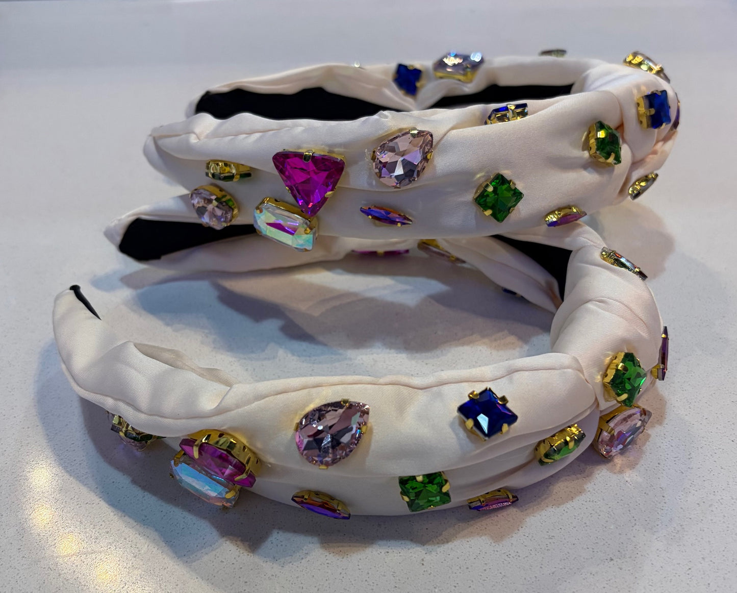 White Gemstone Headband