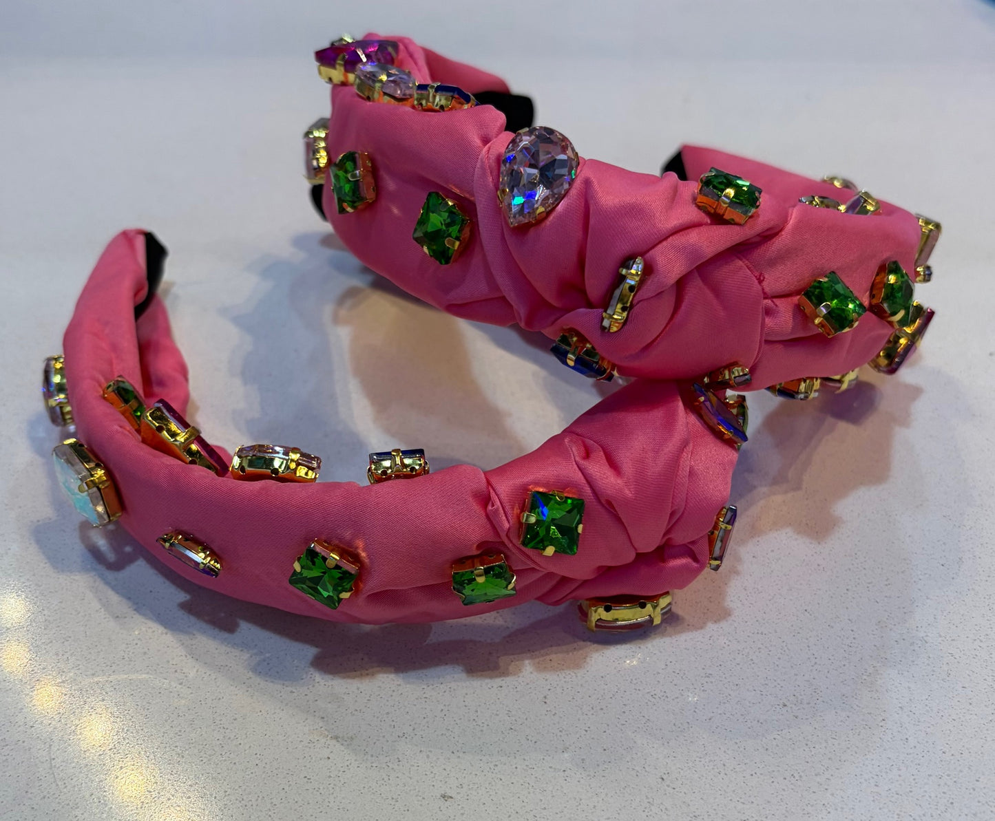 Pink Gemstone Bowknot Headband