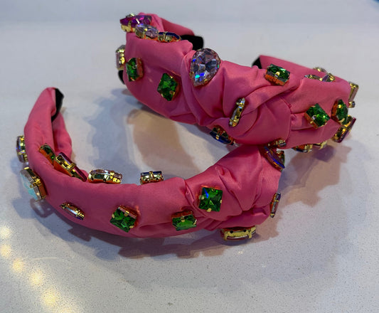 Pink Gemstone Bowknot Headband