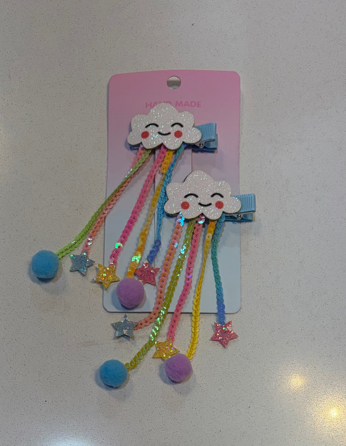 Cloud Rainbow Sequin Clips