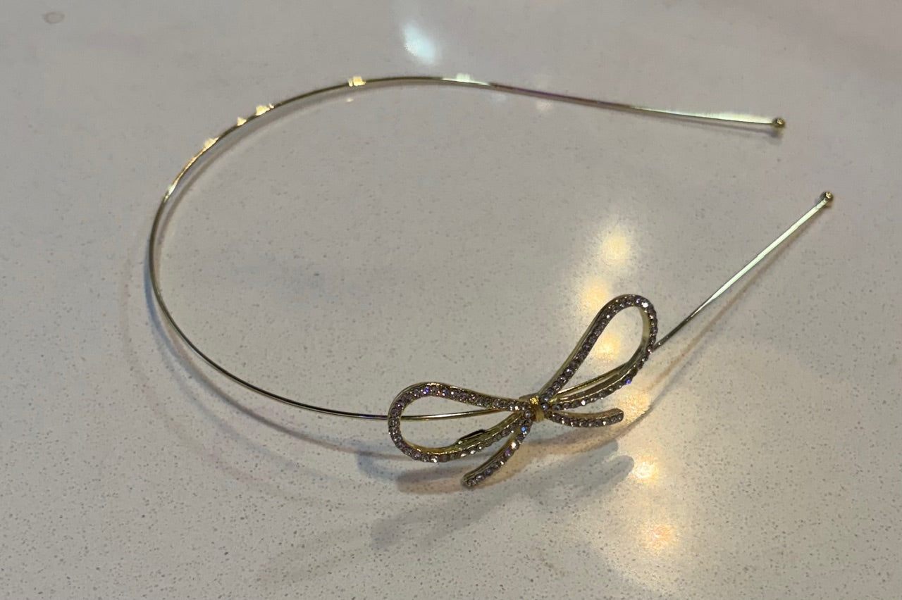 Gold Bow Metal Headband