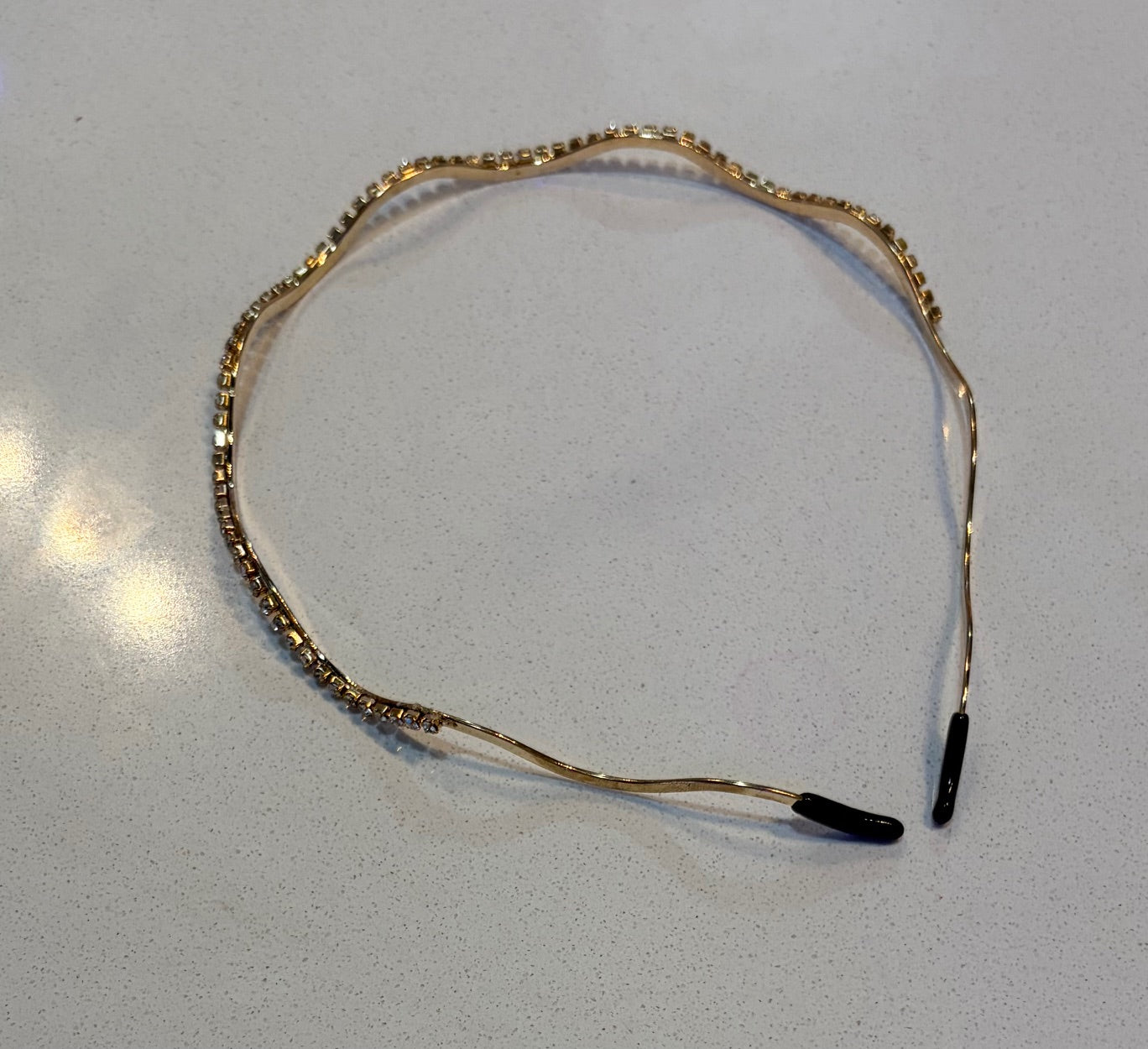 Wavy Gold Rhinestone Headband
