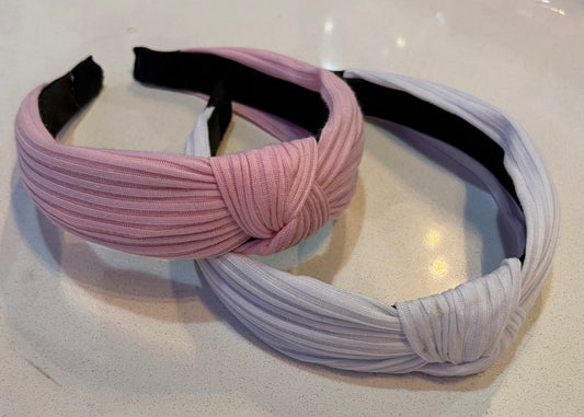 Solid Ribbed Bowknot Headbands-Assorted
