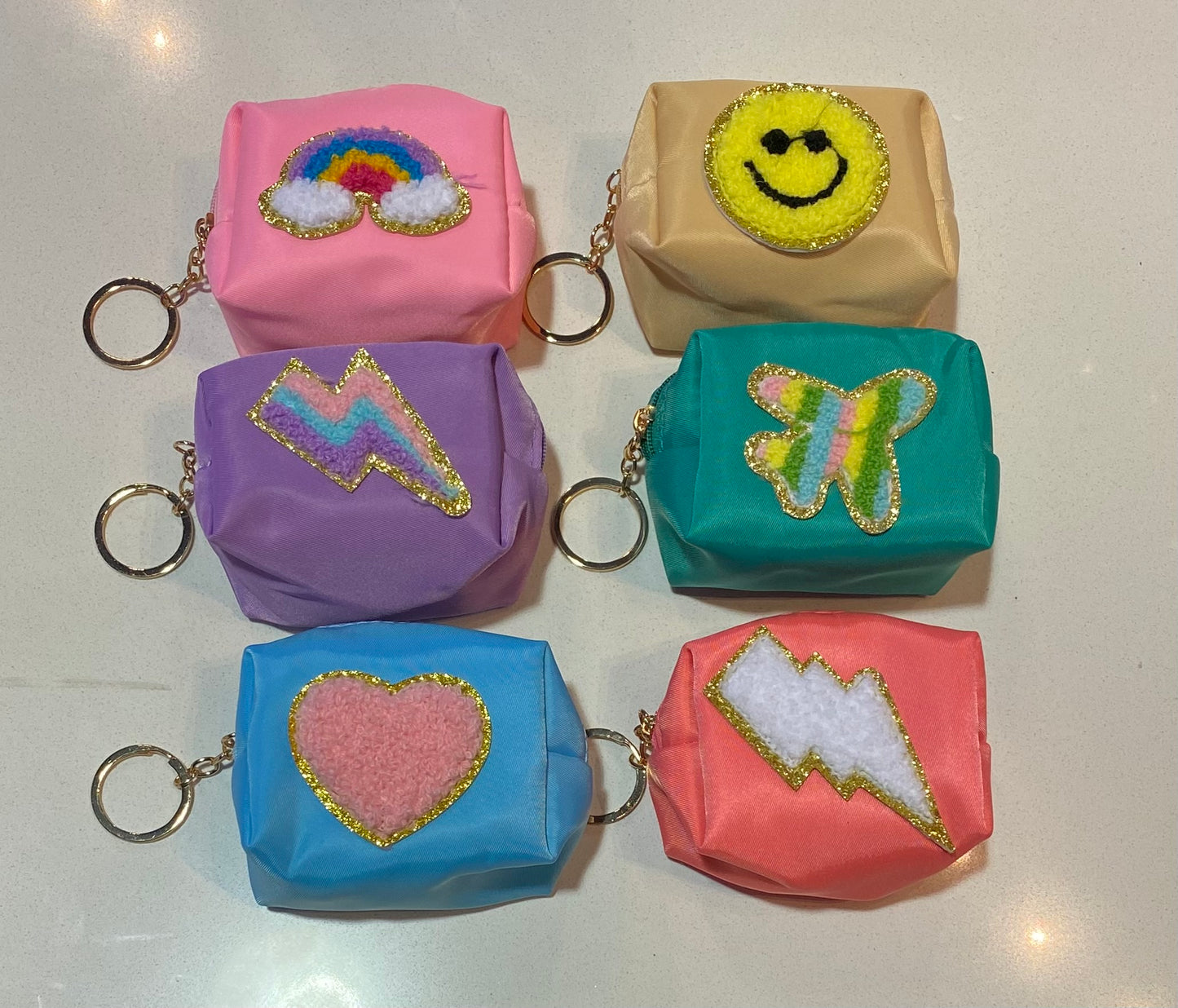 Cute Patched Pouch Keychain- Assorted