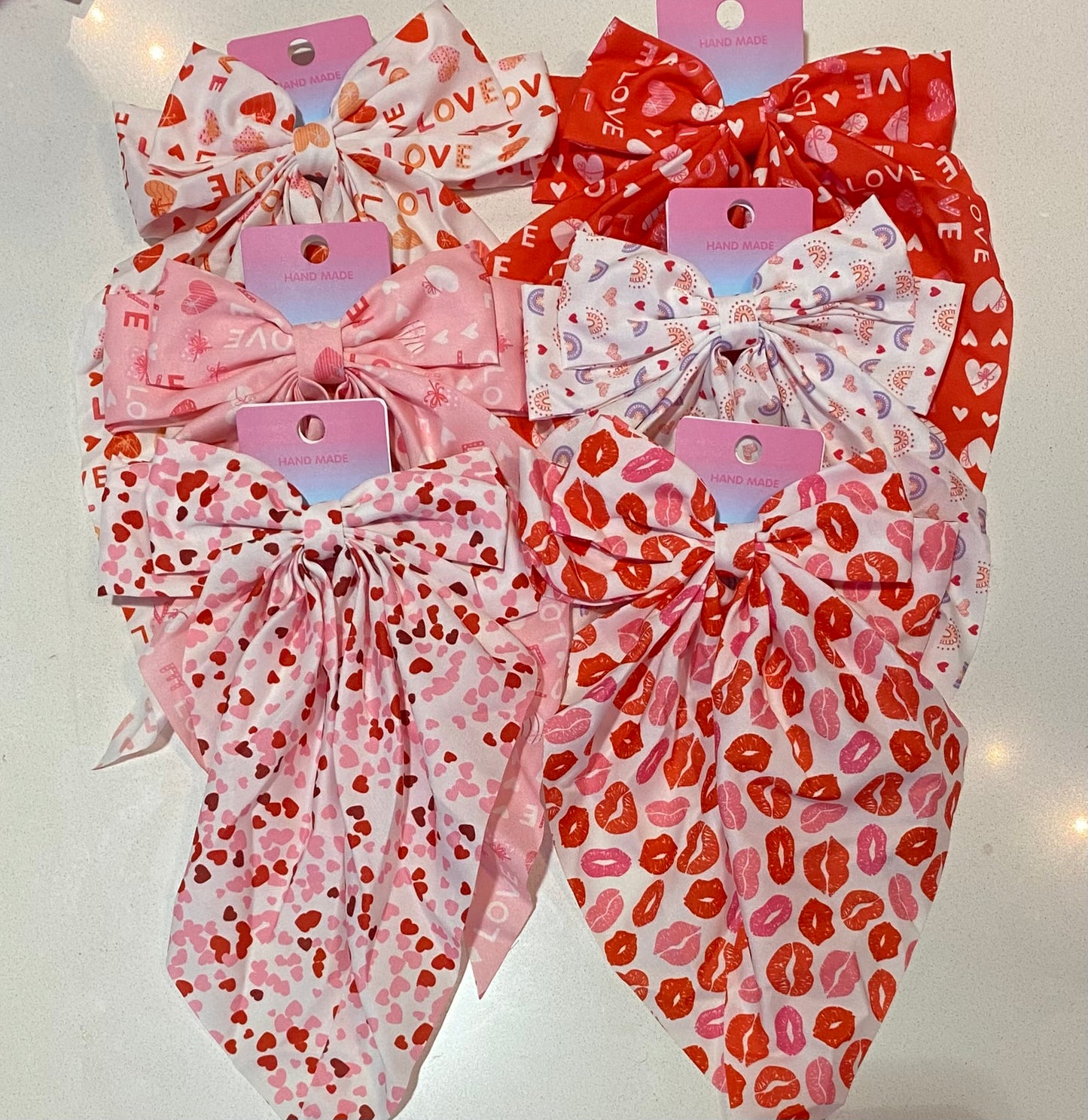 Valentine Silk Hair Bows- Assorted
