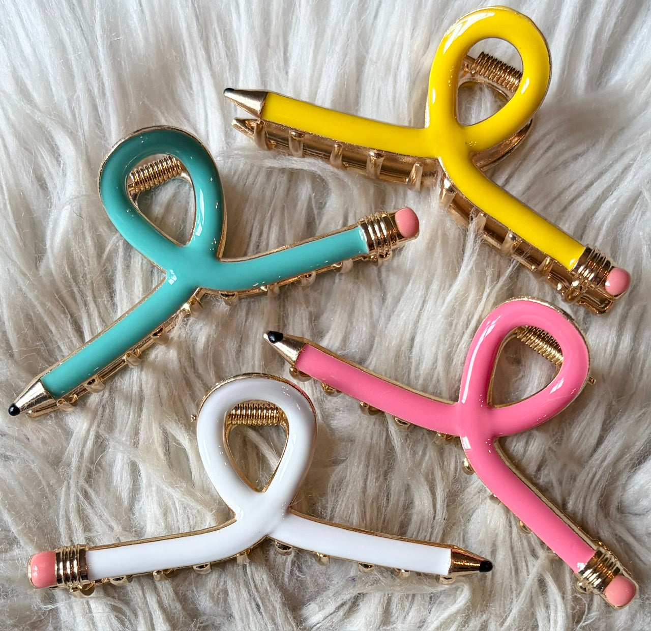 Pencil Hair Claw Clips- Assorted