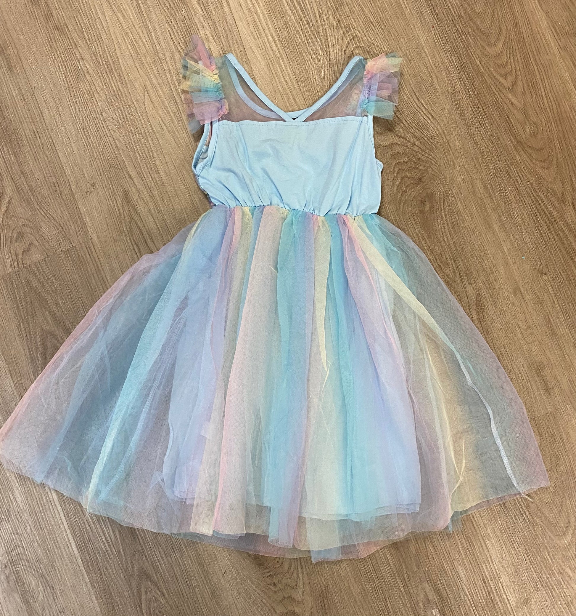 Blue Rainbow Sequin Tulle Dress 5/6