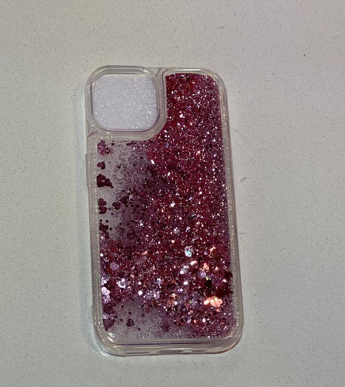 Clear Pink Motion Glitter Phone Case