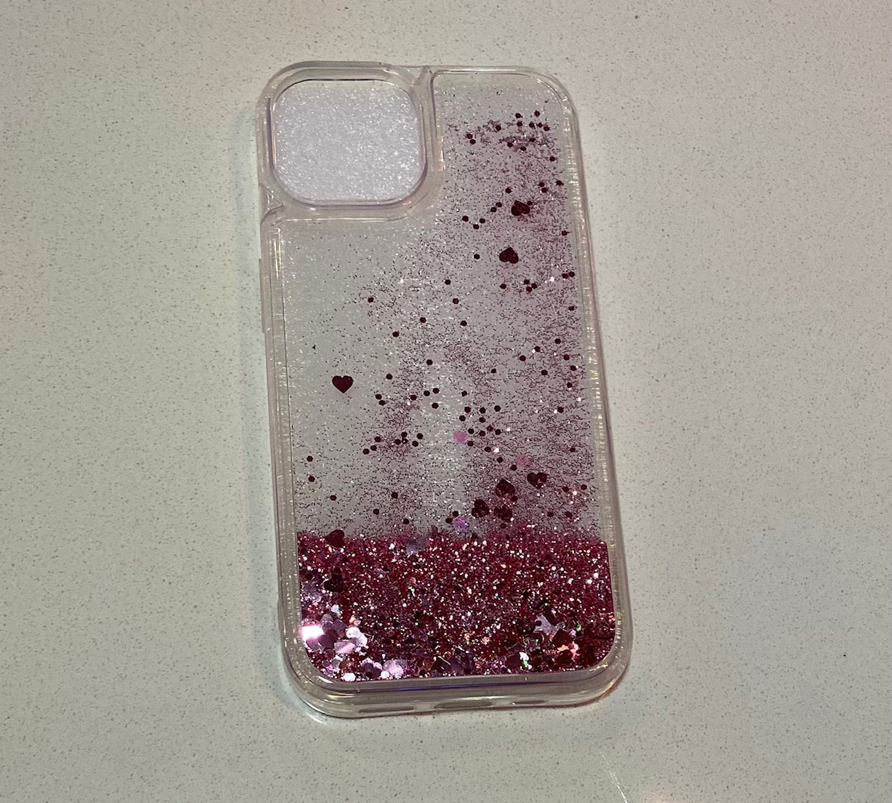 Clear Pink Motion Glitter Phone Case