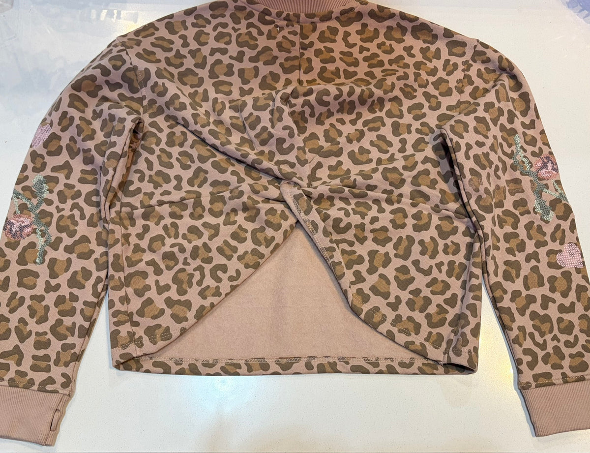 Animal Print Sweatshirt Cross Stitch Flowers