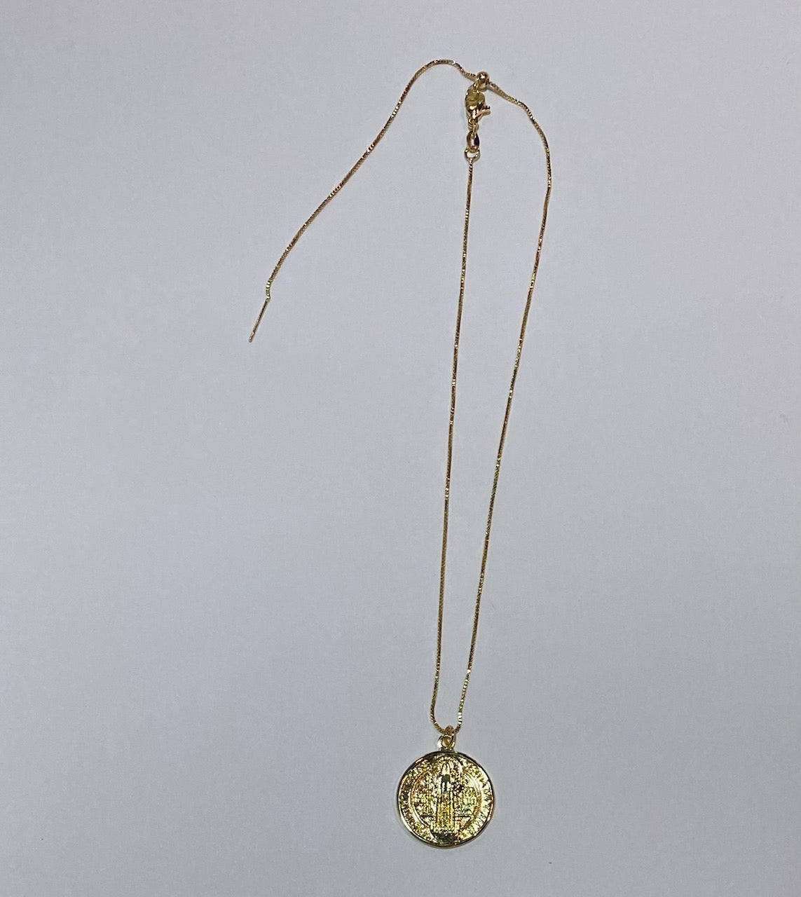 Saint Benedict Medallion Gold Necklace