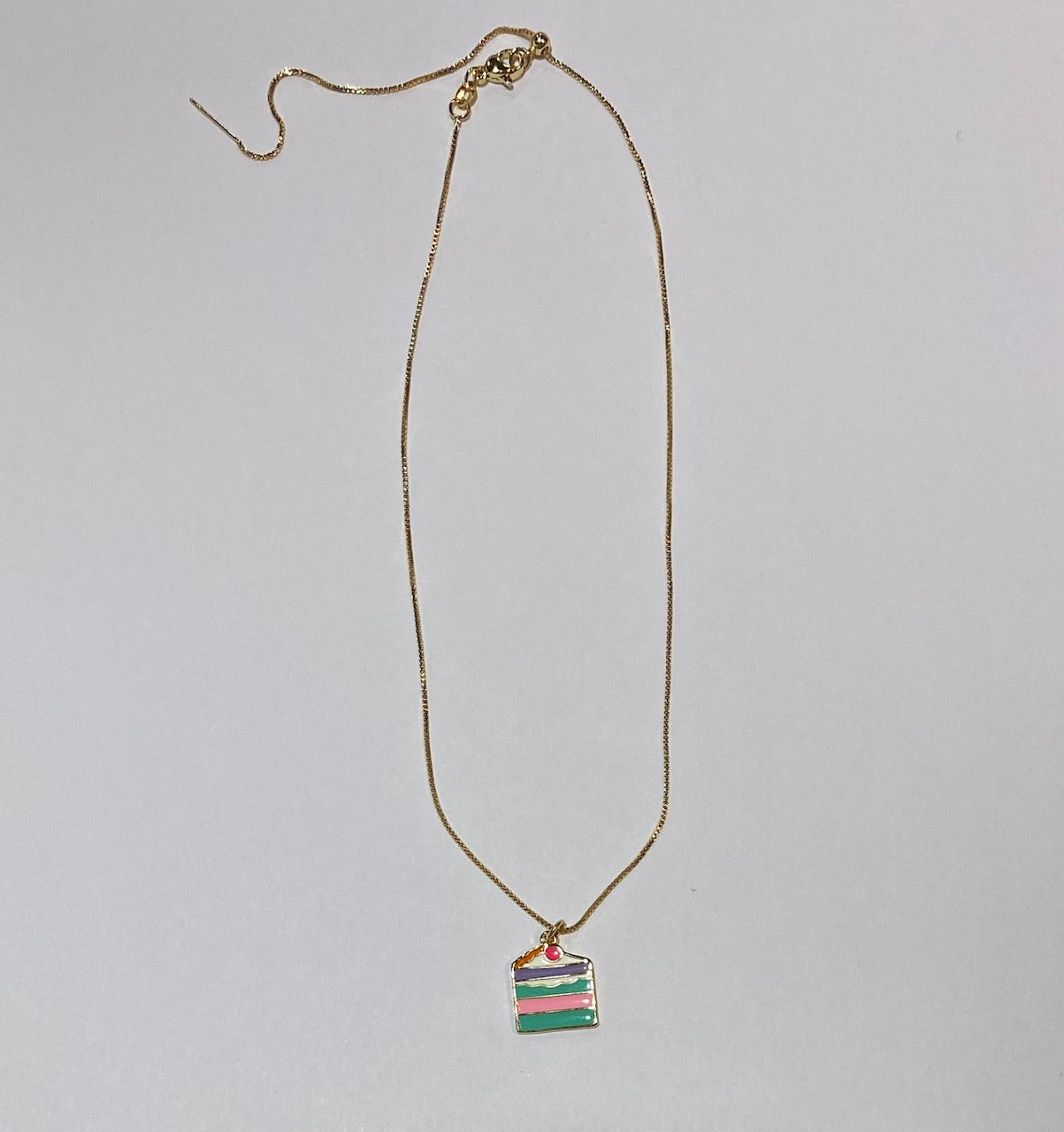 Cake Charm Gold Necklace