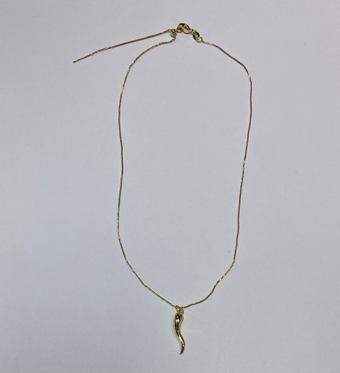Italian Horn Charm Gold Necklace