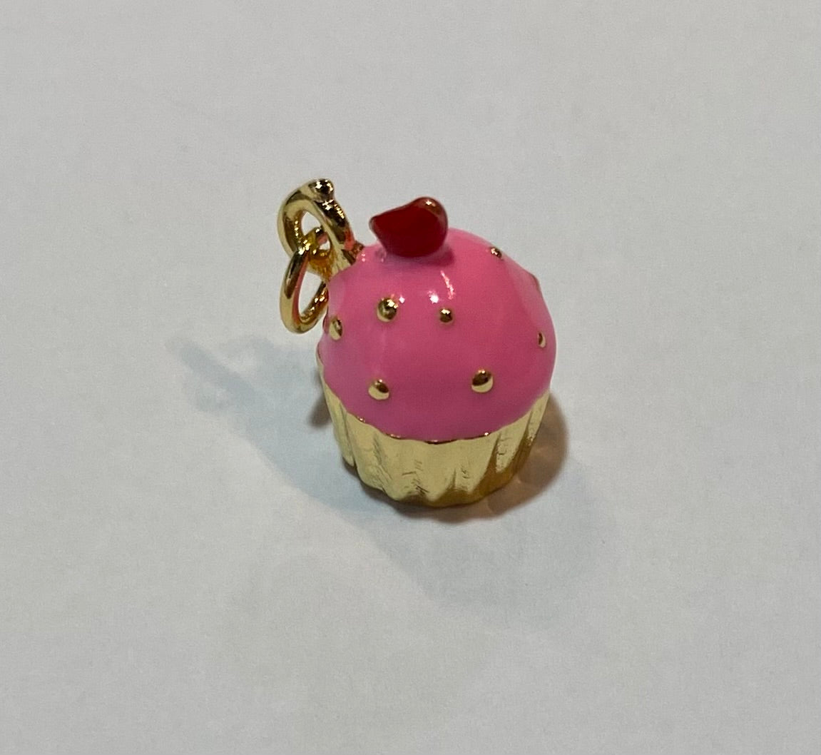 Cupcake Charm Gold Necklace