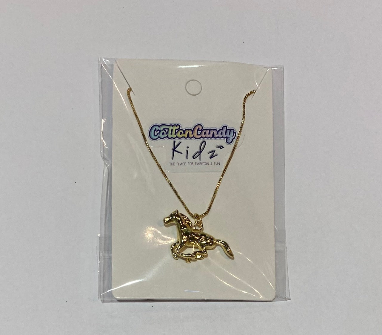 Mustang Charm Gold Chain Necklace