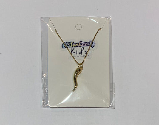 Italian Horn Charm Gold Necklace