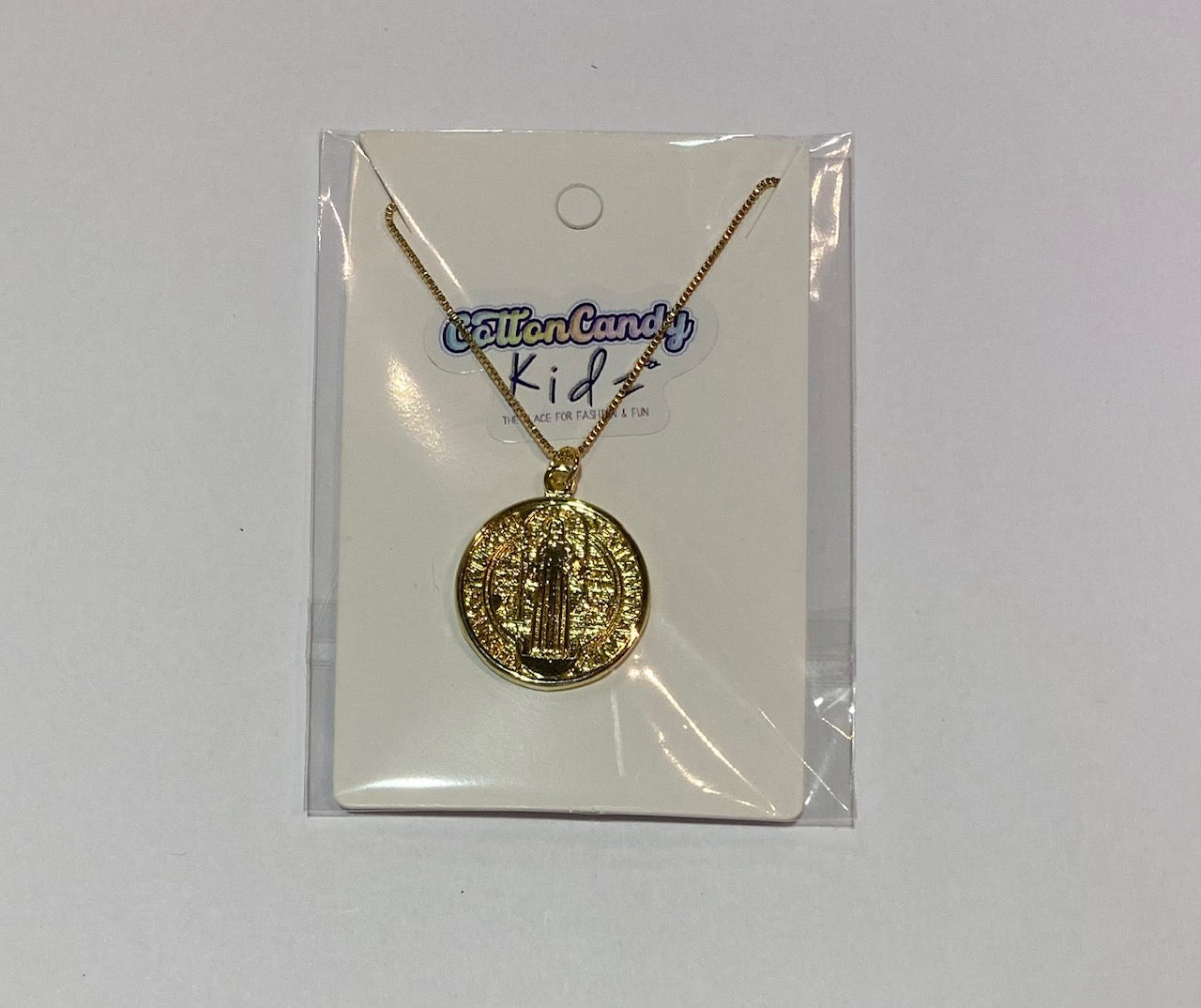 Saint Benedict Medallion Gold Necklace