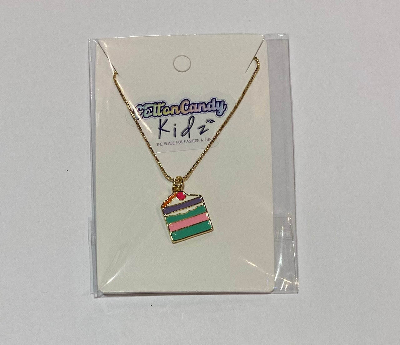 Cake Charm Gold Necklace