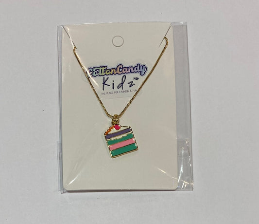 Cake Charm Gold Necklace