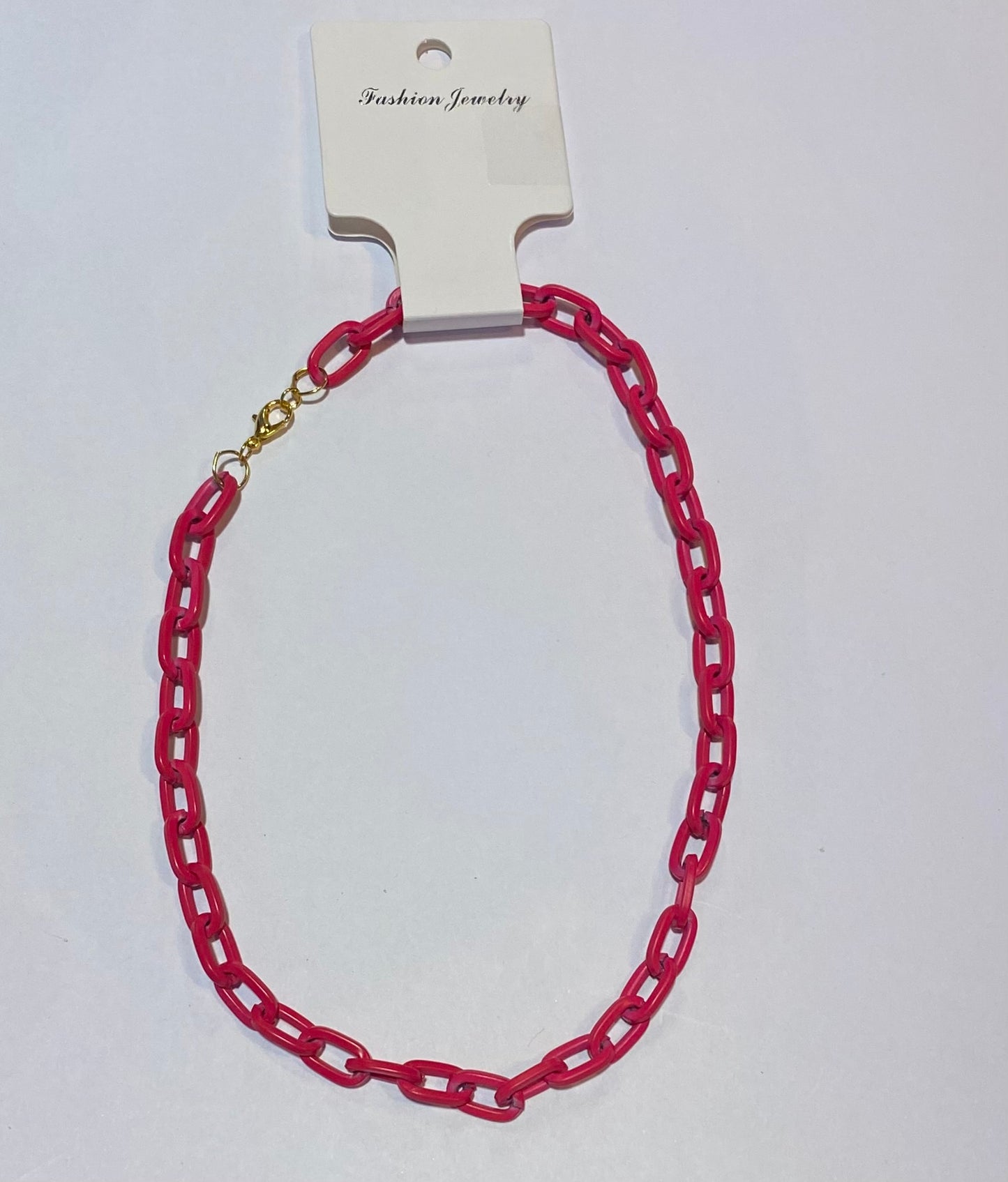 Hot Pink Paper Clip Chain