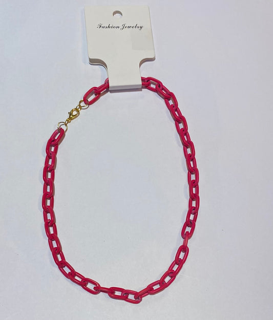 Hot Pink Paper Clip Chain