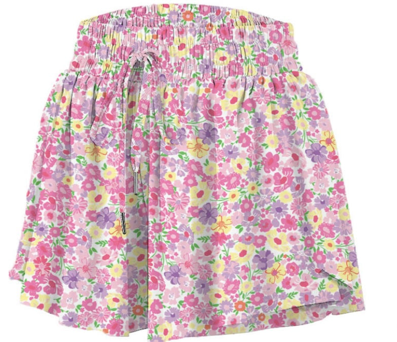 Fall Flowers Butterfly Shorts