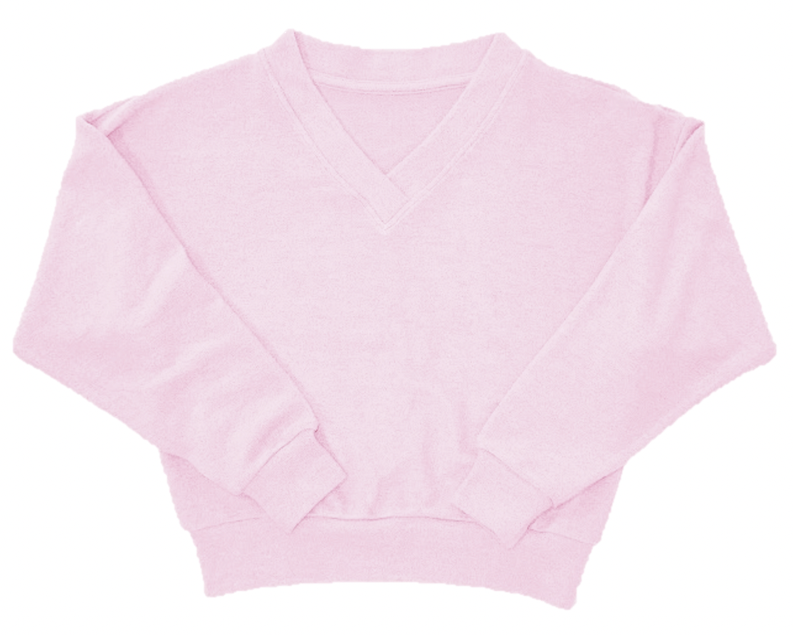 Pink Cloud V Neck Sweatshirt