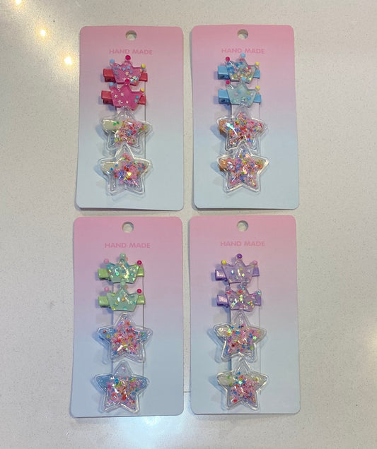 Crown Star Hair Clips- Assorted