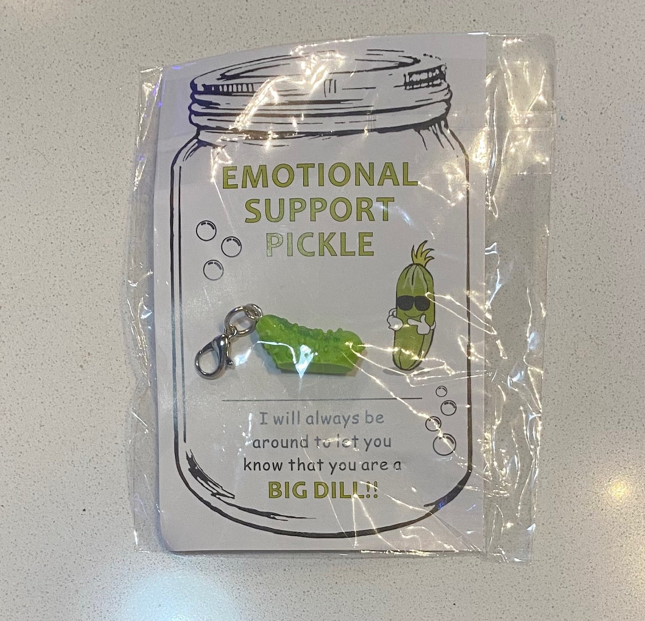 Emotional Support Pickle Card/Keychain