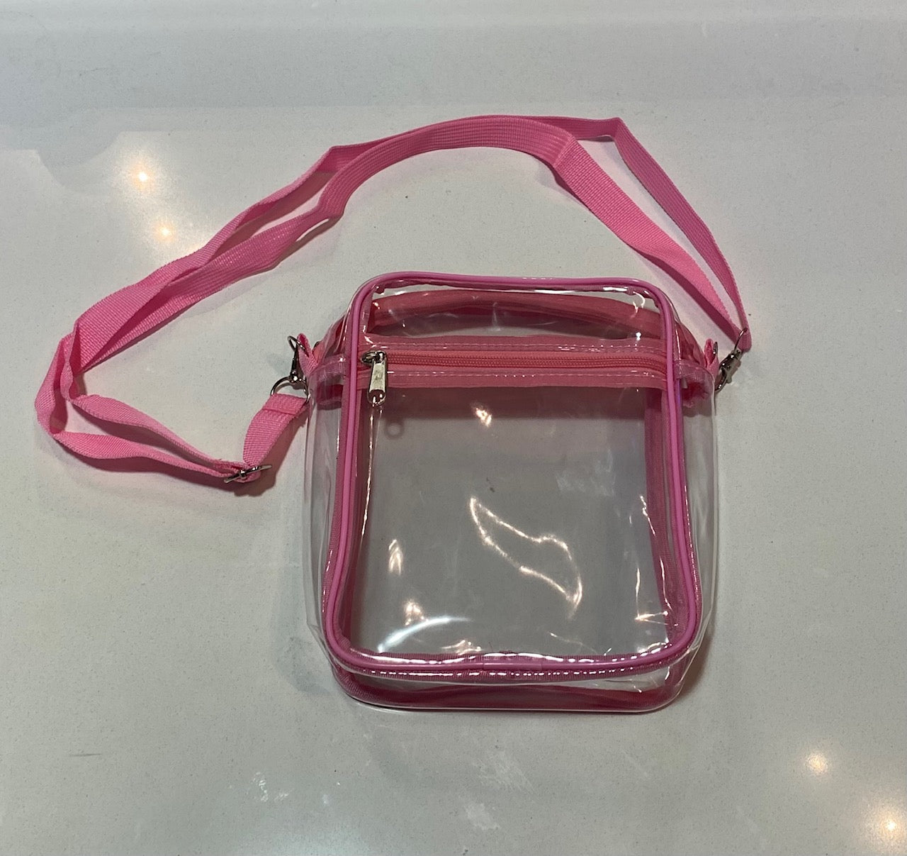 Clear Square Pink Crossbody