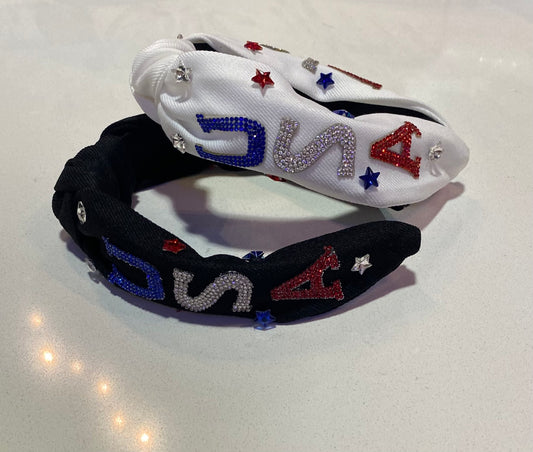 USA Knotted Gem Headbands- Assorted