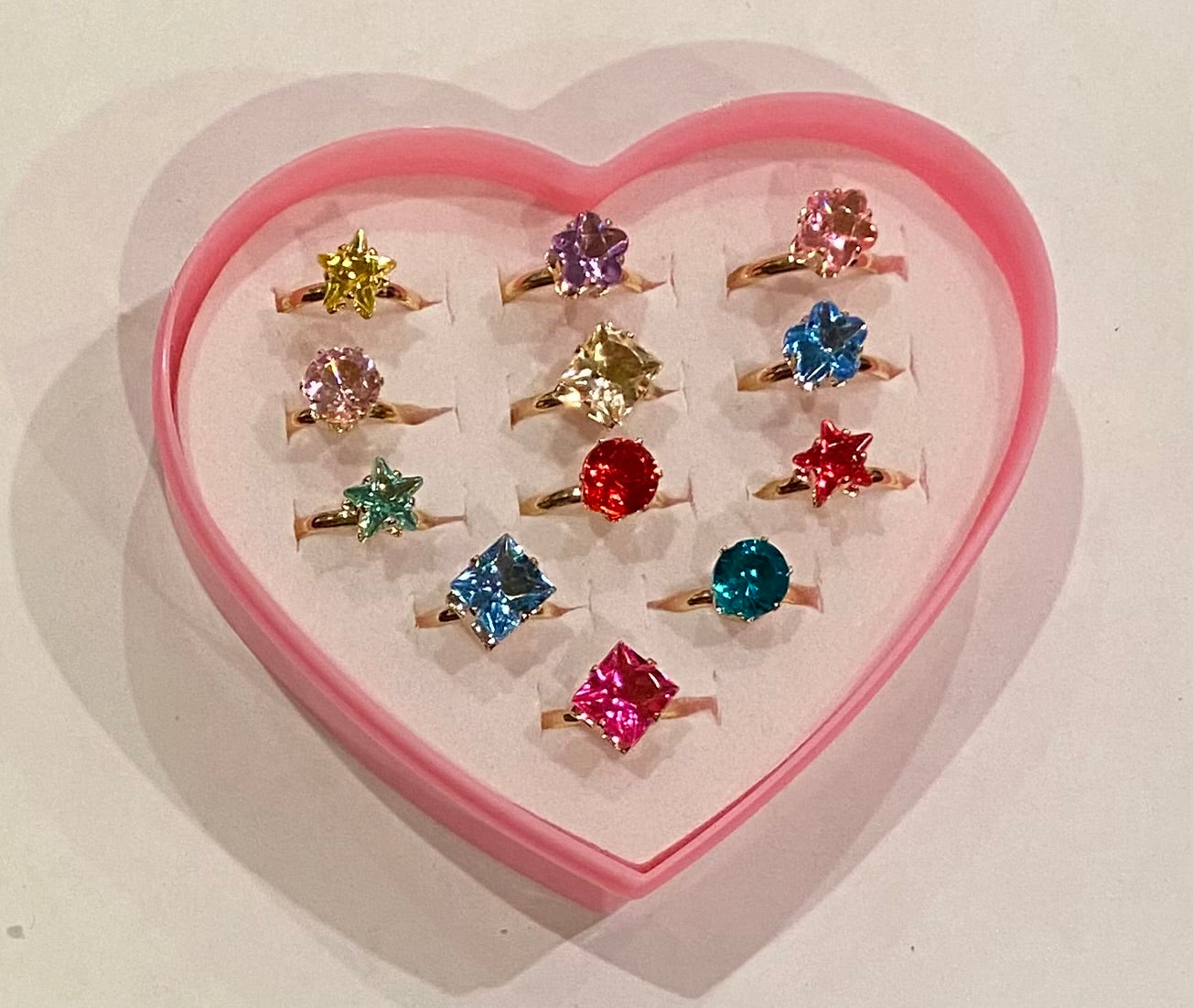 Gem Rings Heart Set