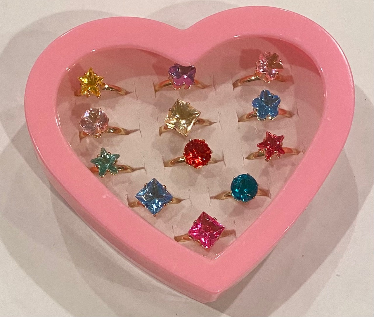 Gem Rings Heart Set
