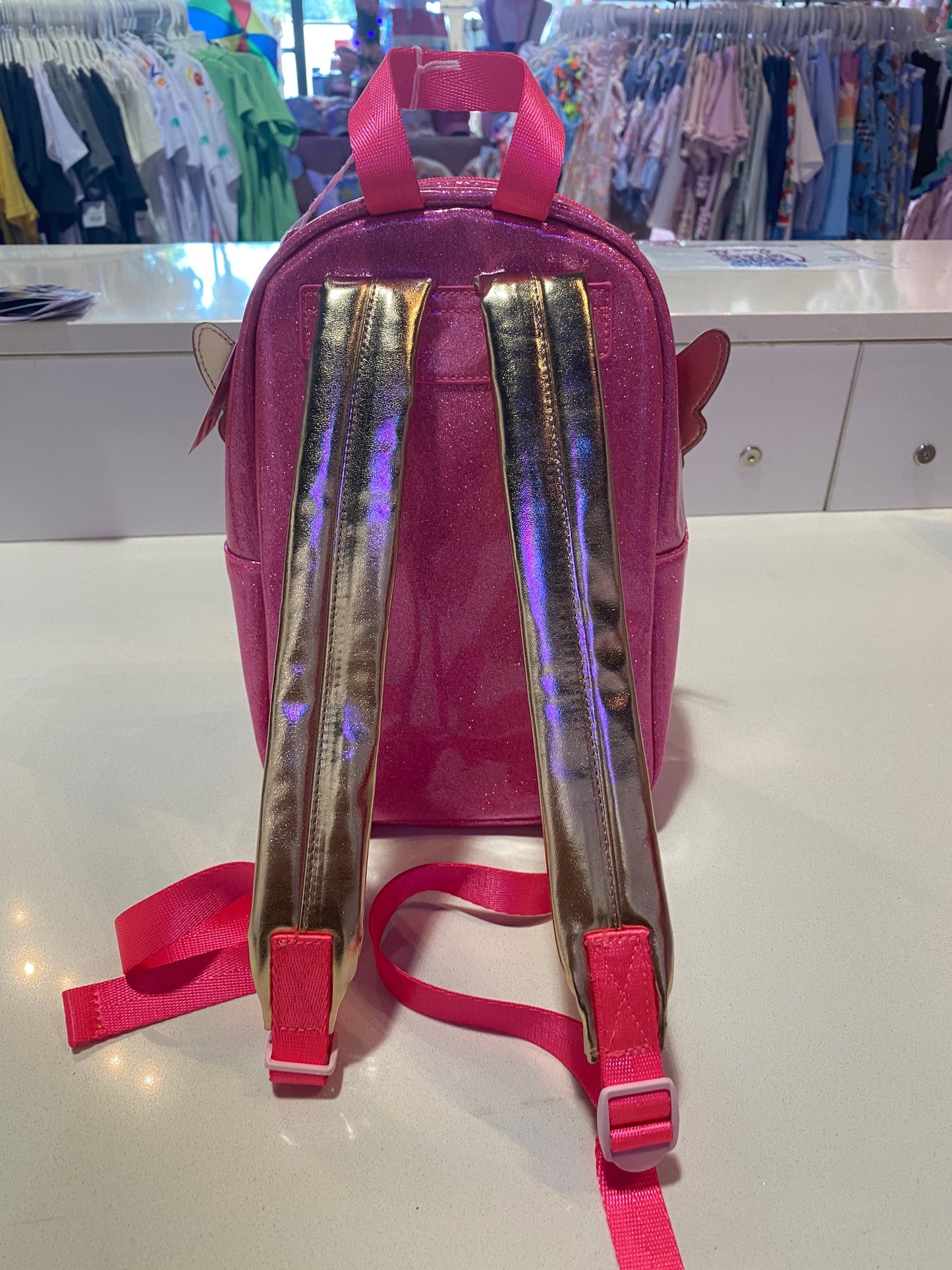 Pink Iridescent Backpack with Wings