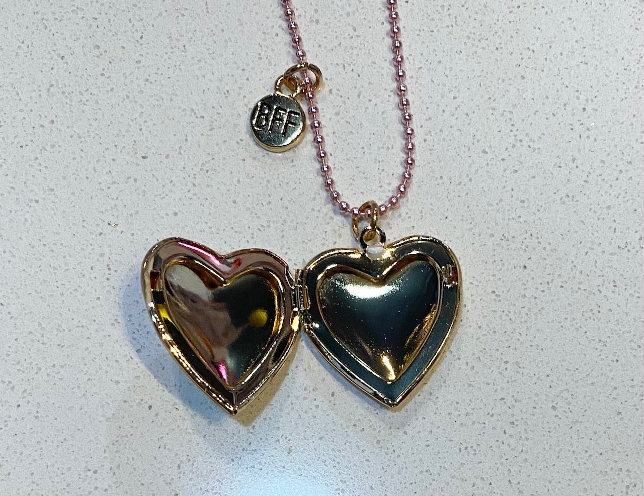 BFF Rainbow Heart Locket Necklace Set