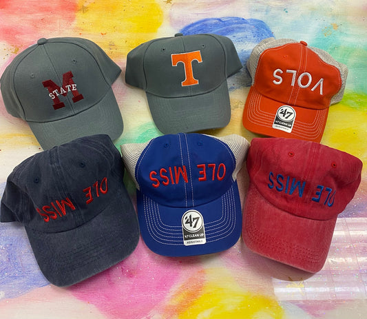 Collegiate Embroidered Hats- Assorted
