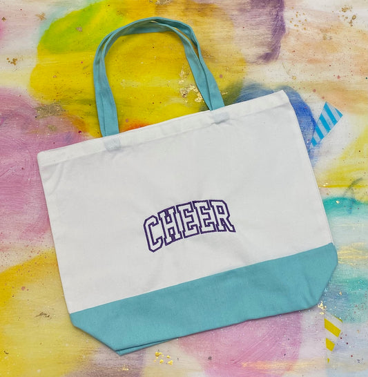 Cheer Embroidered Bag- Lg