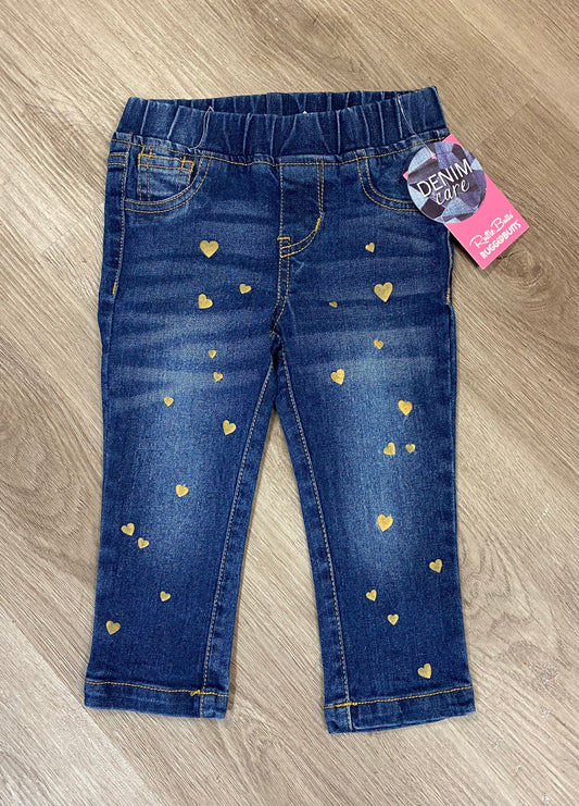 Gold Hearts Denim Jeans