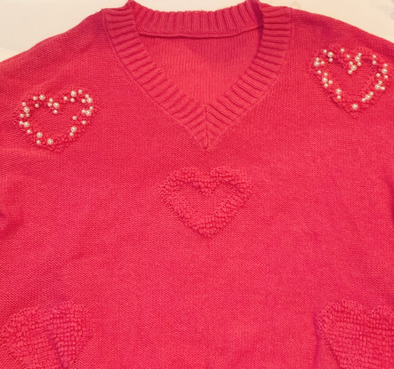 Hot Pink Heart Sweater