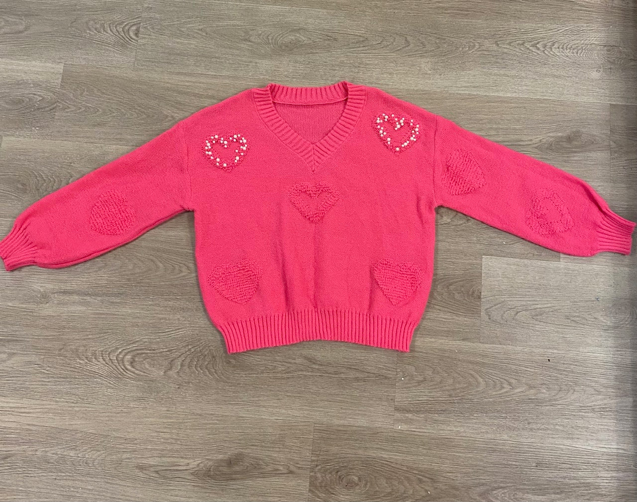 Hot Pink Heart Sweater