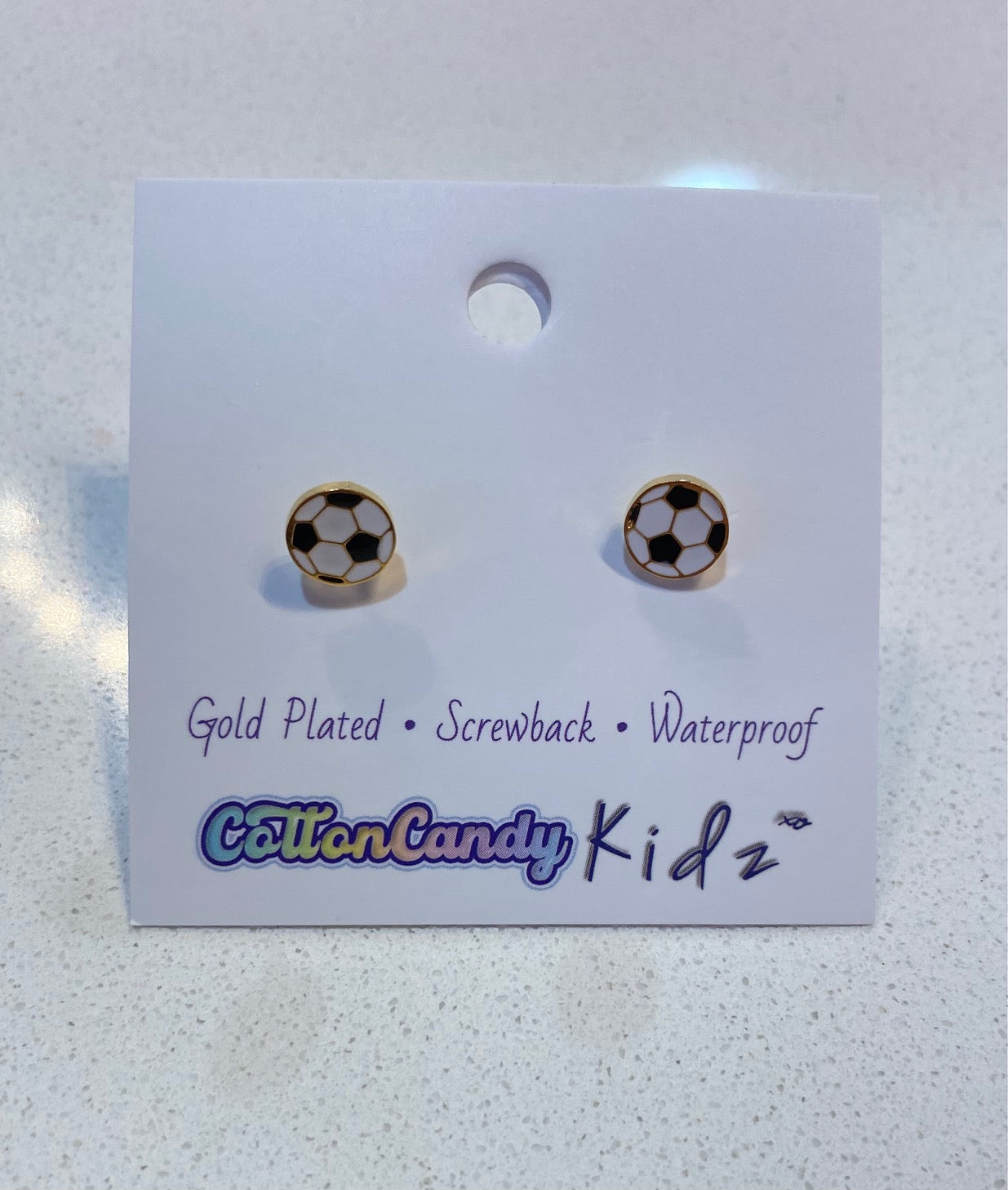 Soccer Screwback Stud Earrings