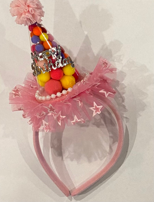 Birthday Party Hat Pom Pom Headband