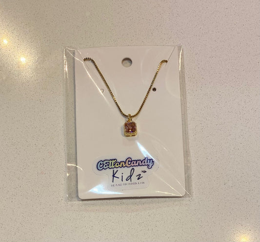 Pink Charm Gold Necklace