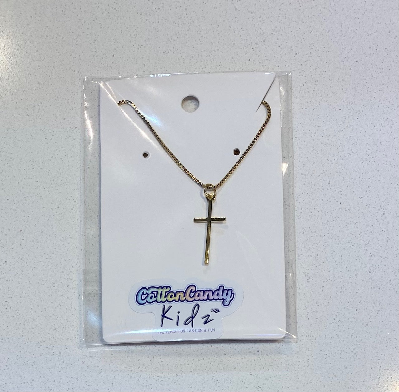 Gold Cross Charm Necklace