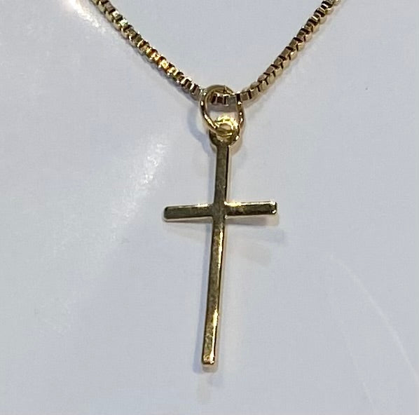 Gold Cross Charm Necklace
