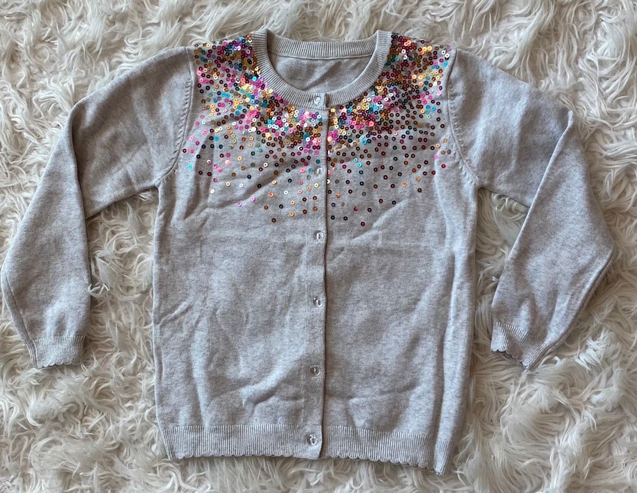 Grey Sequin Cardigan